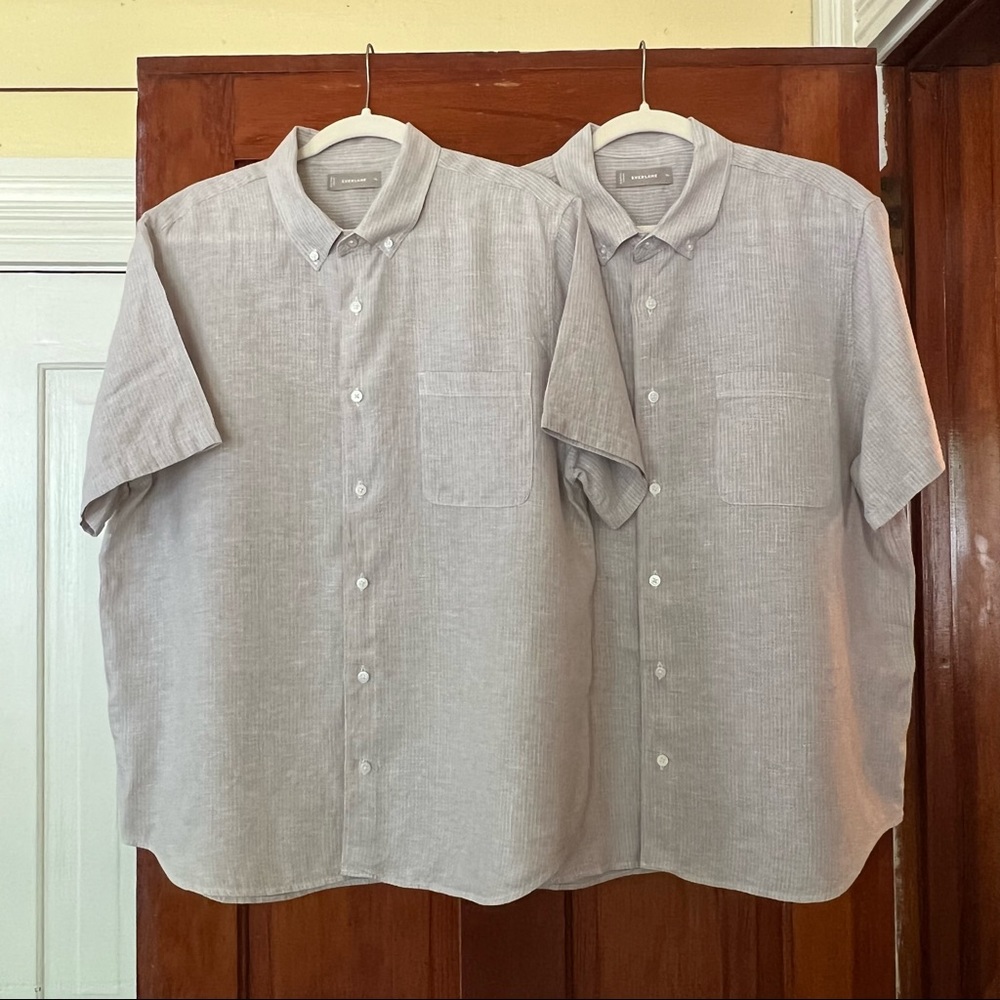 Everlane Men’s linen button-up top, XL, 2 available